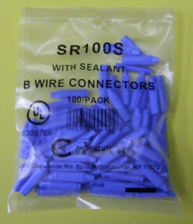 SR Component SR1000S Gel Filled 'B' Wire Connector Blue 100/Pack