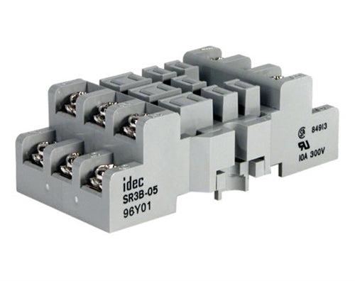 IDEC SR3B-05 Relay Base / Socket for 11 Pin Relays, 3PDT 10A@300V, DIN Rail or Panel Mount