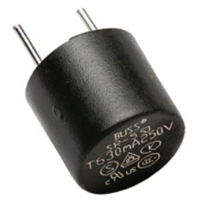 Bussmann SR-5-1A-BK Fuse 1 Amp 250VAC Slow Blow Radial, PCB Thru-Hole Style (5.08mm) Time Delay: 1A 1AMP