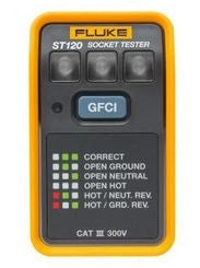 Fluke ST120 GFCI Socket Tester, Easy-to-See LEDs, Verify Correct Wiring for Standard / GFCI