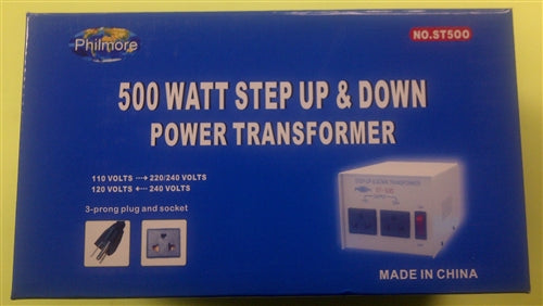 Philmore ST500 Step Up/Step Down Transformer 110V/220V 500W *Do Not Use in Wet Areas, Bare Earth or Concrete*