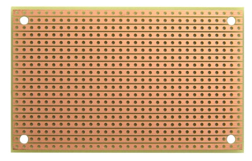 BPS Busboard ST1 Stripboard Size 1, Single-Sided, Uncut Strips, Mounting Holes, 50mm x 80mm (1.97" x 3.15")
