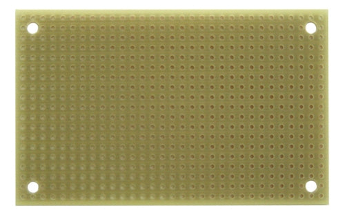 BPS Busboard ST1 Stripboard Size 1, Single-Sided, Uncut Strips, Mounting Holes, 50mm x 80mm (1.97" x 3.15")