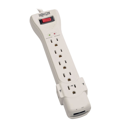 Tripplite SUPER7TEL 7 Outlet Surge Protector 7' Cord, 2520 Joules Rating, Fax/Modem Protection, RJ11
