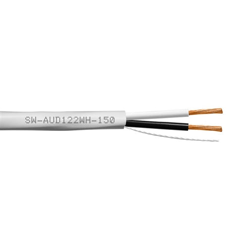 Syncable SW-AUD122WH Speaker Wire 12AWG 2 Conductor Stranded Oxygen Free BC, White PVC, c(UL) CMG FT4 (150 = Full Box)