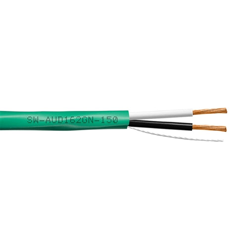 Syncable SW-AUD162GN Speaker Wire 16AWG 2 Conductor Stranded Oxygen Free BC, Green PVC, c(UL) CMG/FT4 (150M = Full Box)
