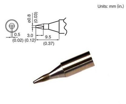 Hakko T15-D08 Chisel Tip 0.8 x 9.5mm, for the FM-203, FM-204, FM-205, FM-206 & FX-951 Stations, and the FM2027 Handpiece