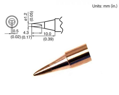 Hakko T15-D12 Chisel Tip 1.2 x 10mm, for the FM-203, FM-204, FM-205, FM-206 & FX-951 Stations, and the FM2027 Handpiece