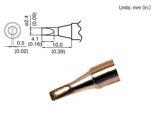 Hakko T15-D24 Chisel Tip 2.4 x 10mm, for the FM-203, FM-204, FM-205, FM-206 & FX-951 Stations, and the FM2027 Handpiece
