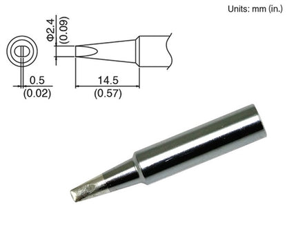 Hakko T18-D24 Chisel Tip, 2.4mm Chisel, for the FX-888D Station, FX-600, FX-8801, 907/900M/913 Irons