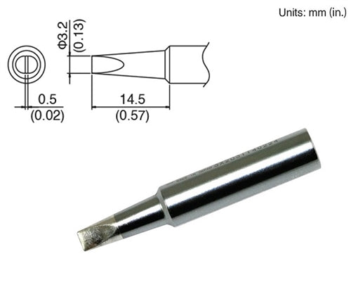 Hakko T18-D32 Chisel Tip, 3.2mm Chisel, for the FX-888D Station, FX-600, FX-8801, 907/900M/913 Irons