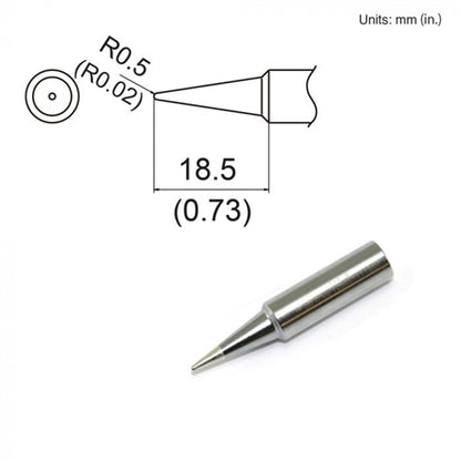 Hakko T19-B Conical Tip, 0.5mm Radius Conical, Shape B, for Use with the FX-601 and FX-8805