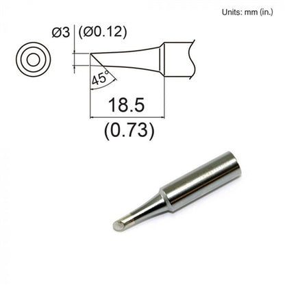 Hakko T19-C3 Bevel Tip, 3mm/45 Degree Bevel, Shape 3C, for Use with the FX-601 and FX-8805