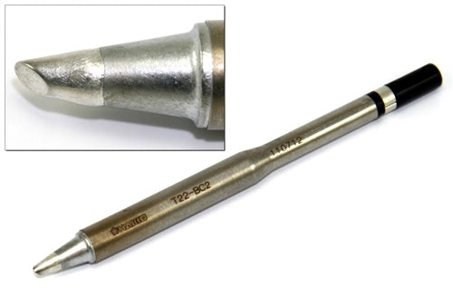 Hakko T22-BC2 Bevel Tip, 2mm/45 Degree x 12mm, for the FM-2030 and FM-2031 Soldering Iron Handpiece