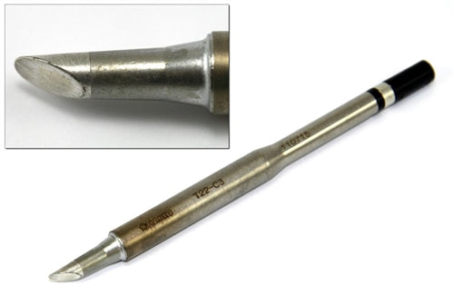 Hakko T22-C3 Bevel Tip, 3mm/60 Degree x 17mm, for the FM-2030 and FM-2031 Soldering Iron Handpiece