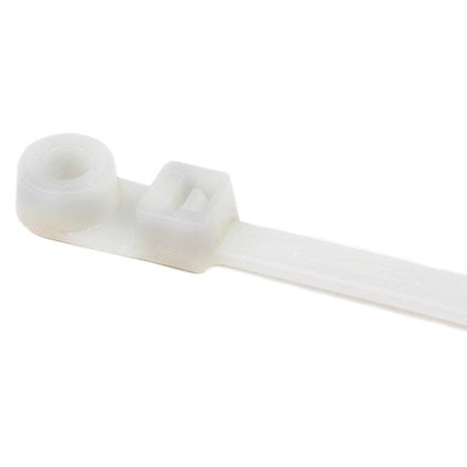 Hellermann Tyton T30MR9C2 #8 Screw Mount Cable Tie 6.3" Length 30LB Tensile Strength, Natural 100/Pack