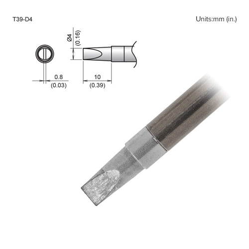 Hakko T39-D4 Chisel Tip 4 x 10mm, for the FX-971 Soldering Station