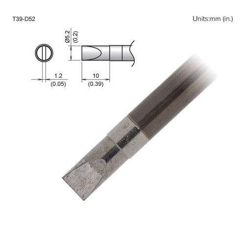 Hakko T39-D52 Chisel Tip 5.2 x 10mm, for the FX-971 Soldering Station