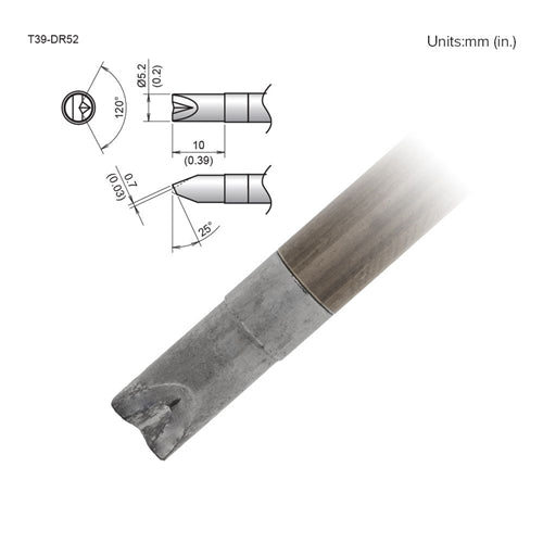 Hakko T39-DR52 Chisel V-Groove Tip 5.2 x 10mm, for the FX-971 Soldering Station