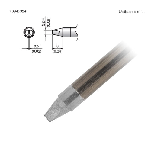 Hakko T39-DS24 Chisel Tip 2.4 x 6mm, for the FX-971 Soldering Station