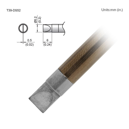 Hakko T39-DS52 Chisel Tip 5.2 x 6mm, for the FX-971 Soldering Station