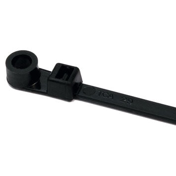 Hellermann Tyton T50MR0C2 #10 Screw Mount Cable Tie 8.5" Length 50LB Tensile Strength, Black 100/Pack