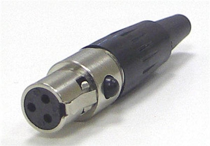 Switchcraft TA3FX 3 Pin Female Mini XLR Cable Mount Connector, Silver Pins, Nickel Housing, Tini-Qg
