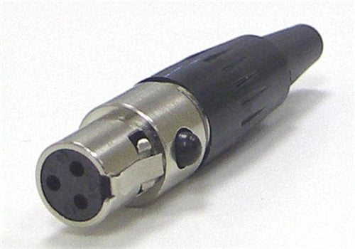 Switchcraft TA3FX 3 Pin Female Mini XLR Cable Mount Connector, Silver Pins, Nickel Housing, Tini-Qg