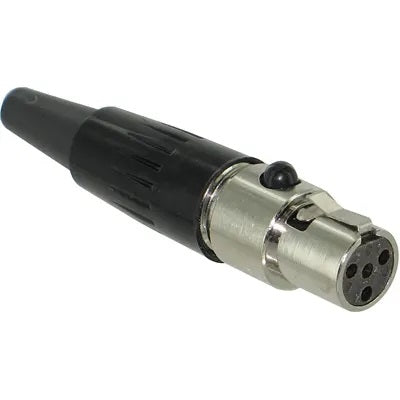 Switchcraft TA4FX 4 Pin Female Mini XLR Cable Mount Connector, Silver Pins, Nickel Housing, Tini-Qg