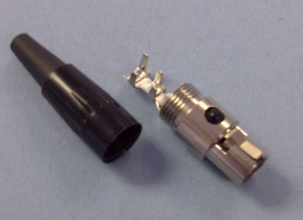 Switchcraft TA4FX 4 Pin Female Mini XLR Cable Mount Connector, Silver Pins, Nickel Housing, Tini-Qg