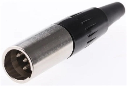 Switchcraft TA4MX 4 Pin Male Mini XLR Cable Mount Connector, Silver Pins, Nickel Housing, Tini-Qg