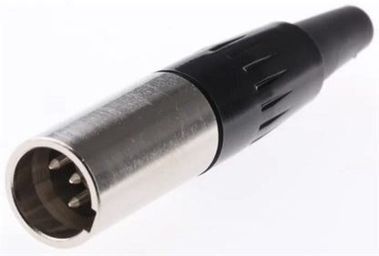 Switchcraft TA4MX 4 Pin Male Mini XLR Cable Mount Connector, Silver Pins, Nickel Housing, Tini-Qg