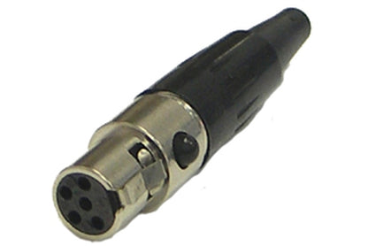 Switchcraft TA5FX 5 Pin Female Mini XLR Cable Mount Connector, Silver Pins, Nickel Housing, Tini-Qg