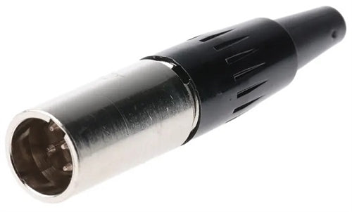 Switchcraft TA5MX 5 Pin Male Mini XLR Cable Mount Connector, Silver Pins, Nickel Housing, Tini-Qg
