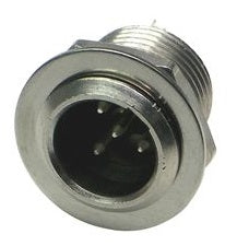 Switchcraft TB4M 4 Pin Male Mini XLR Circular Panel Mount Connector, Silver Contacts, Nickel Housing, Tini-Qg