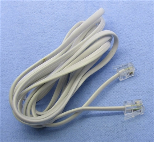 Philmore TEC10M Modular Telephone Cable 4 Conductor Plug to Plug, 14' Cord, White