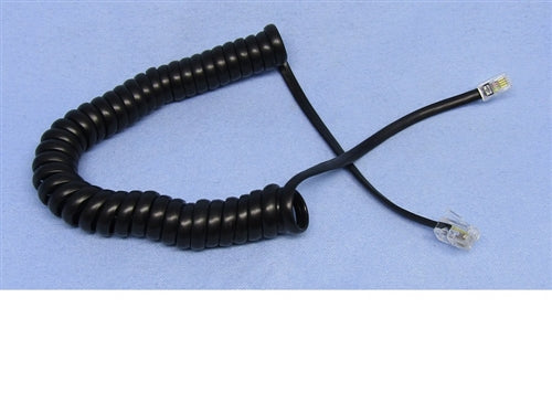 Philmore TEC25BL Retractile Handset Extension Cord, 4 Conductor Coiled, Plug to Plug (4P4C), Black, 25' Extended