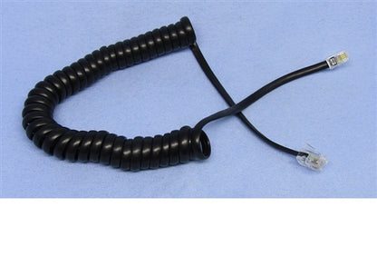 Philmore TEC25MBL Retractile Handset Extension Cord, 4 Conductor Coiled, Plug to Plug (4P4C), Black, 14' Extended