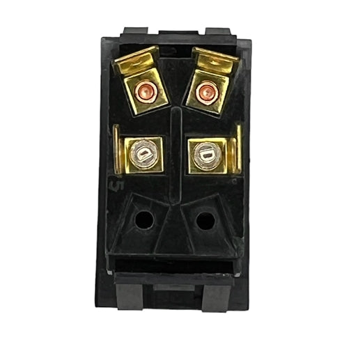 Carling TIGK51-6S-BL-NBL Rocker Switch DPST On-Off, 15A@125VAC / 10A@250VAC (3/4HP), Black, QC Terminals