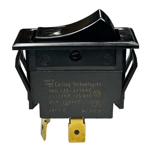 Carling TIGK721-6S-BL-NBL Heavy Duty Rocker Switch DPST On-Off, 20A@125VAC (1-1/2HP) / 20A@250VAC (2HP), QC Terminal