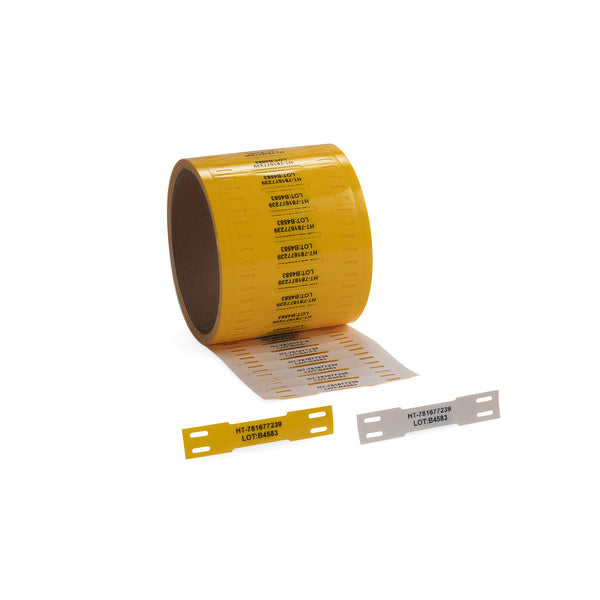 Hellermann Tyton 556-26006 TipTag, 2.59 x .50", PO/Polyester, White/Yellow, 500/roll