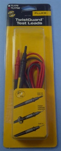 Fluke TL175E Twistguard Test Leads, 2mm Tips with 4mm Adapters