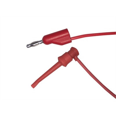 Circuit-Test TLE336R 36" Stacking Banana Plug to Hook Clip Patch Cord, Red
