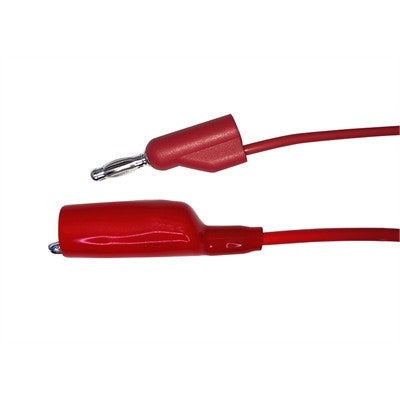 Circuit-Test TLE548R 48" Stacking Banana Plug to Alligator Clip Patch Cord, Red