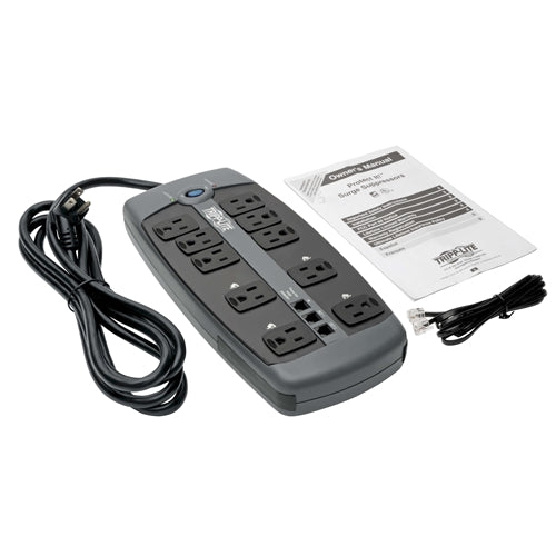Tripplite TLP1008TEL 10 Outlet Surge Protector with Tel/DSL Protection