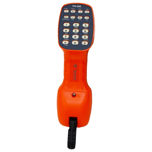 Tempo TM-500 Tele-Mate Telephone Line Tester Butt Set, Line Powered Premium Cord Set, Includes Bed of Nails Test Clips