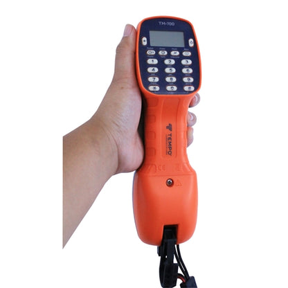 Tempo TM-700 Tele-Mate Telephone Line Tester Butt Set, Line Powered Line Voltage & Current Display *2x 'AA' Required*
