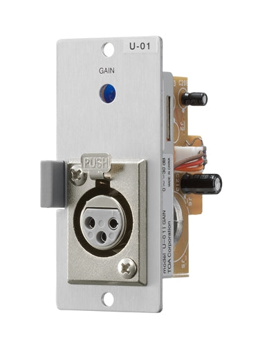 TOA U-01F Auxiliary Module, C/W Gain Control, XLR-Female, 220k Ohm, 900 Series Module