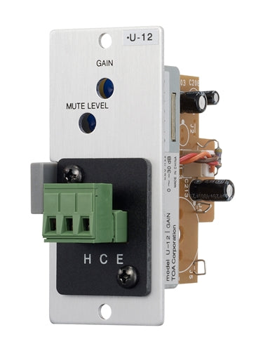 TOA U-12S Aux. Module, C/W Variable Mute-Depth, Gain Control,terminal Block, 220k Ohm, 900 Series Module