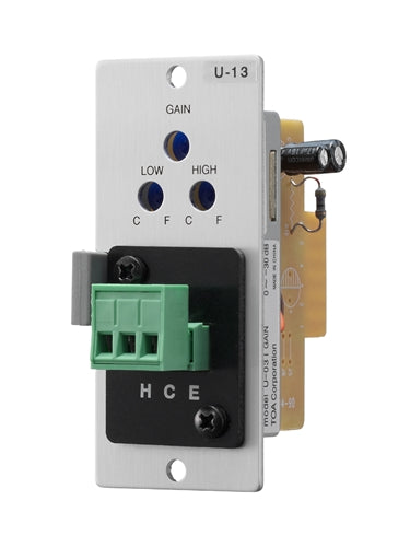 TOA U-13S Auxiliary Module, with Eq, Mute-Receive, Mono, Screws, 220k Ohm, 900 Series Module